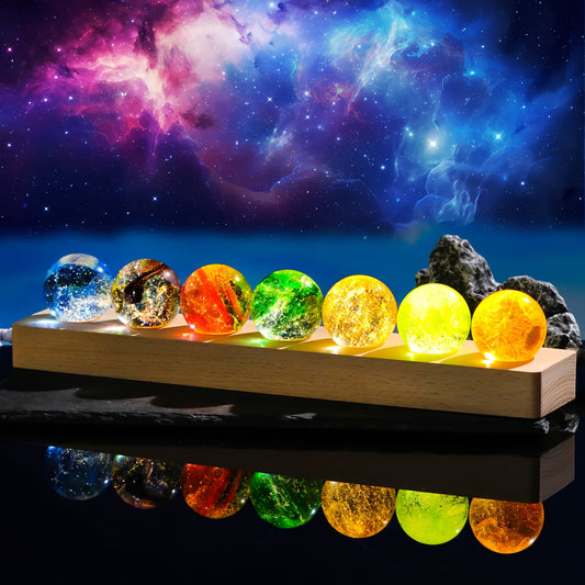 Crystal Crackle Sphere Glowing Base Rainbow Energy Decor