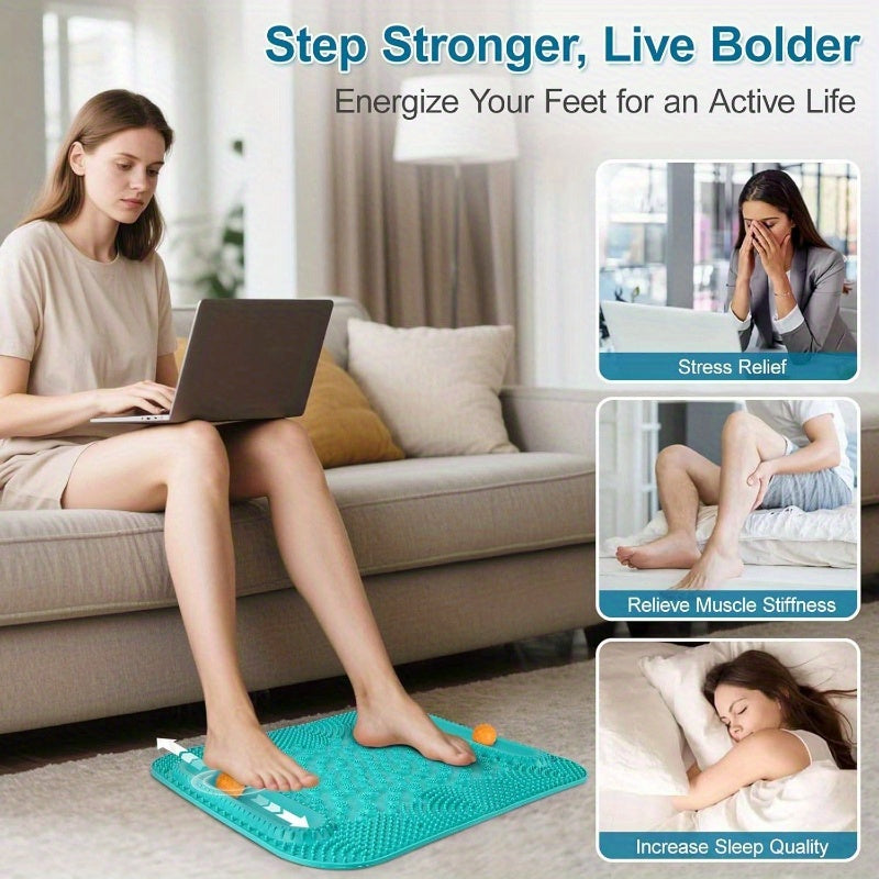 Acupressure Foot Massage Mat 5 Zone Reflexology Dual Tracks