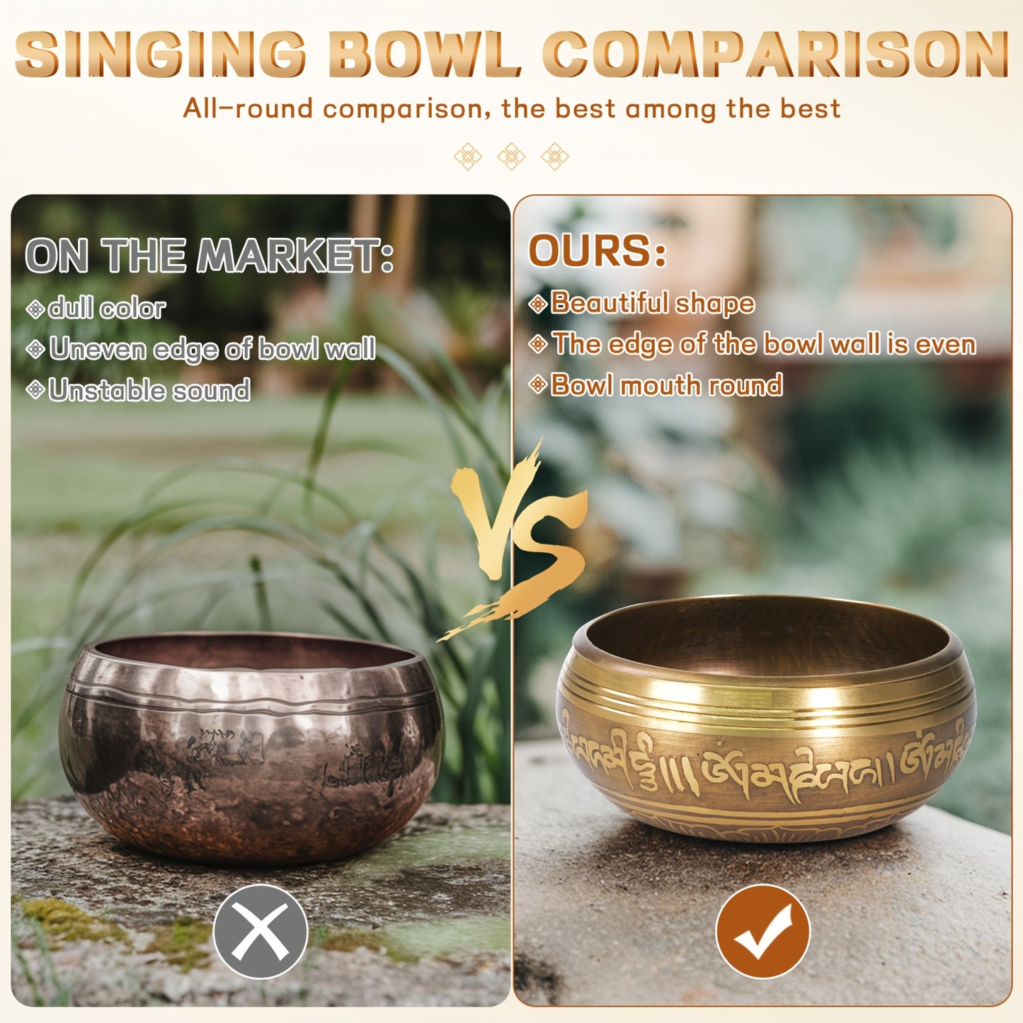 Blossom and Radiate Tibetan Singing Bowl Set for Meditation