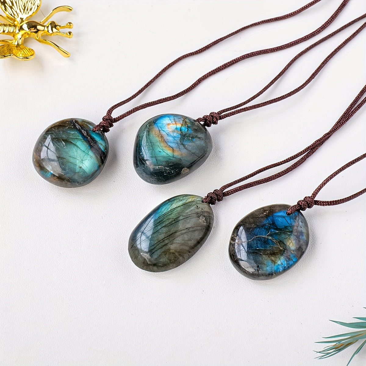 Blossom Radiate Labradorite Pendant Necklace Boho Style