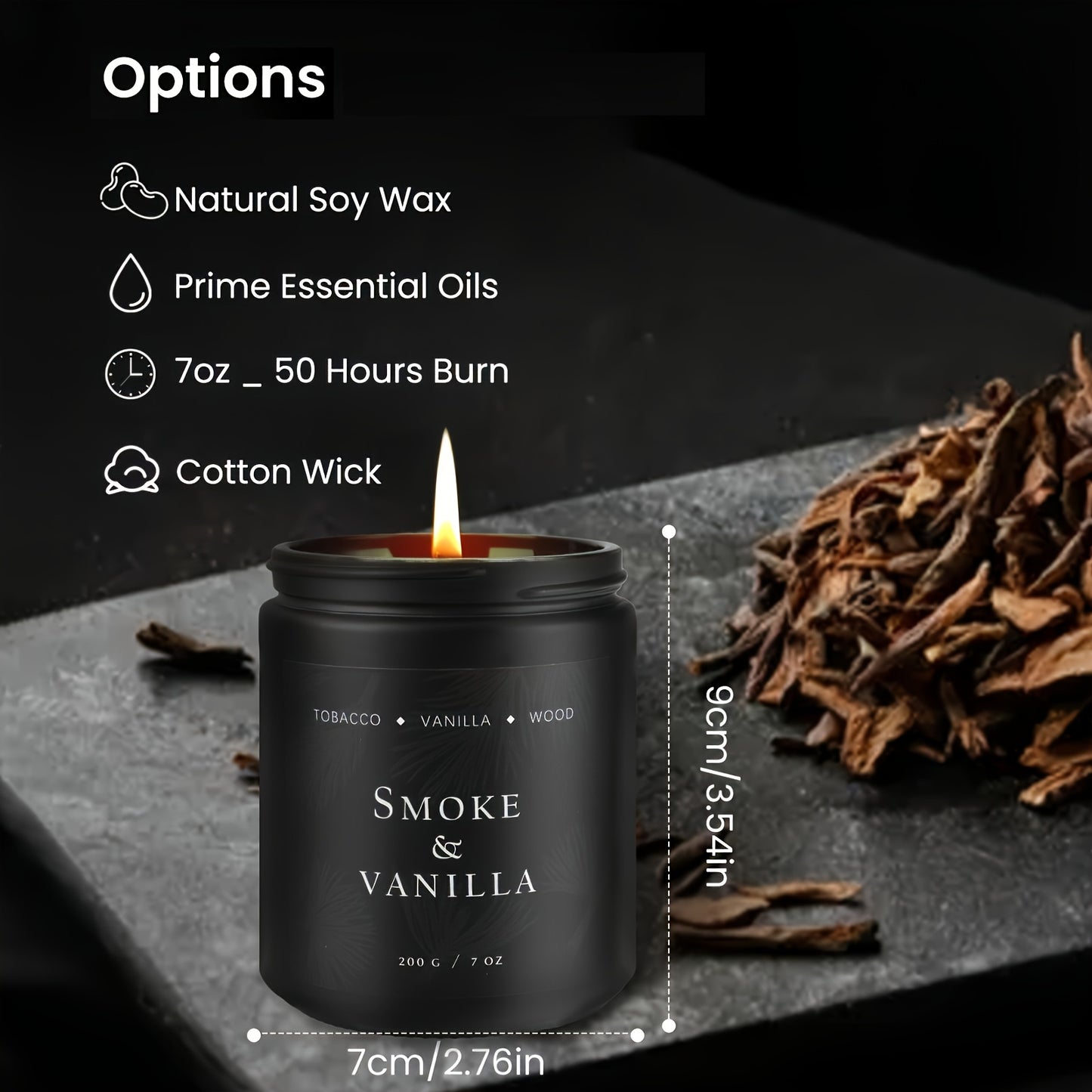 4-Pack Scented Candle Set | Men's Candle Set, Home Candles, Men's Gift Gift Set - Men's Gift Soy Candle (Sandalwood/Mahogany Teak/Smoked Vanilla/Jasmine), Home Decor.thanksgiving Christmas Decorations.Christmas Candles.