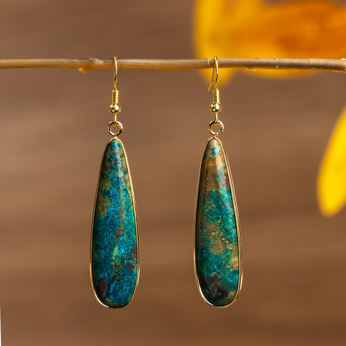 Blossom and Radiate Water Drop Pendant Earrings Boho Gift