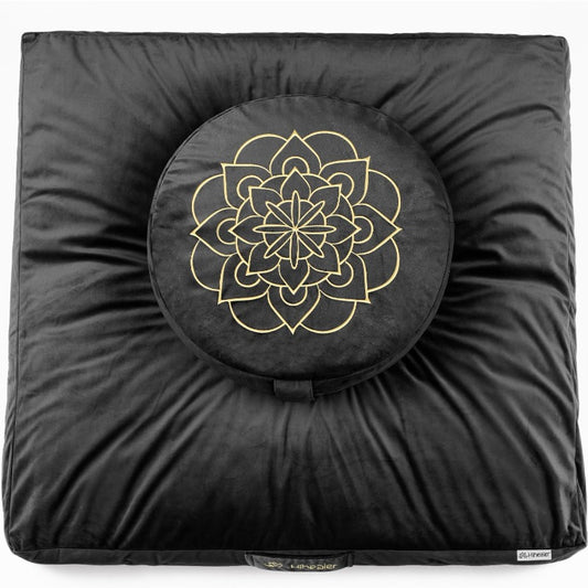 Velvet Meditation Cushion Set Zafu Bolster With Buckwheat