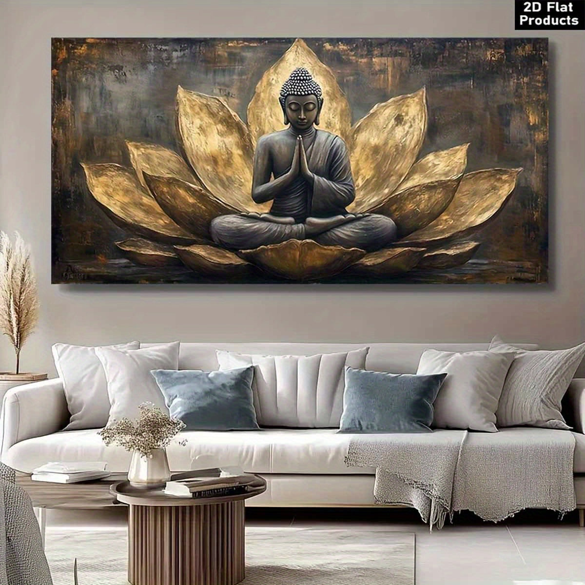 Buddha Meditation Canvas Wall Art Ready To Hang Wood Frame