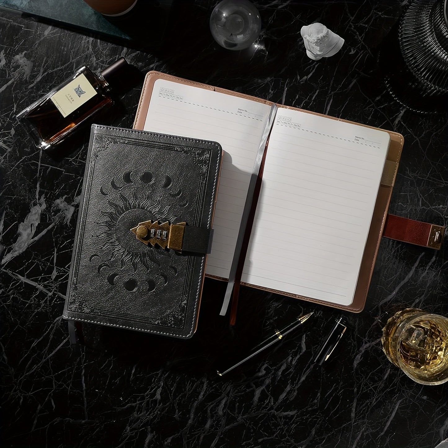 Blossom & Radiate Lockable Diary Leather Refillable Journal