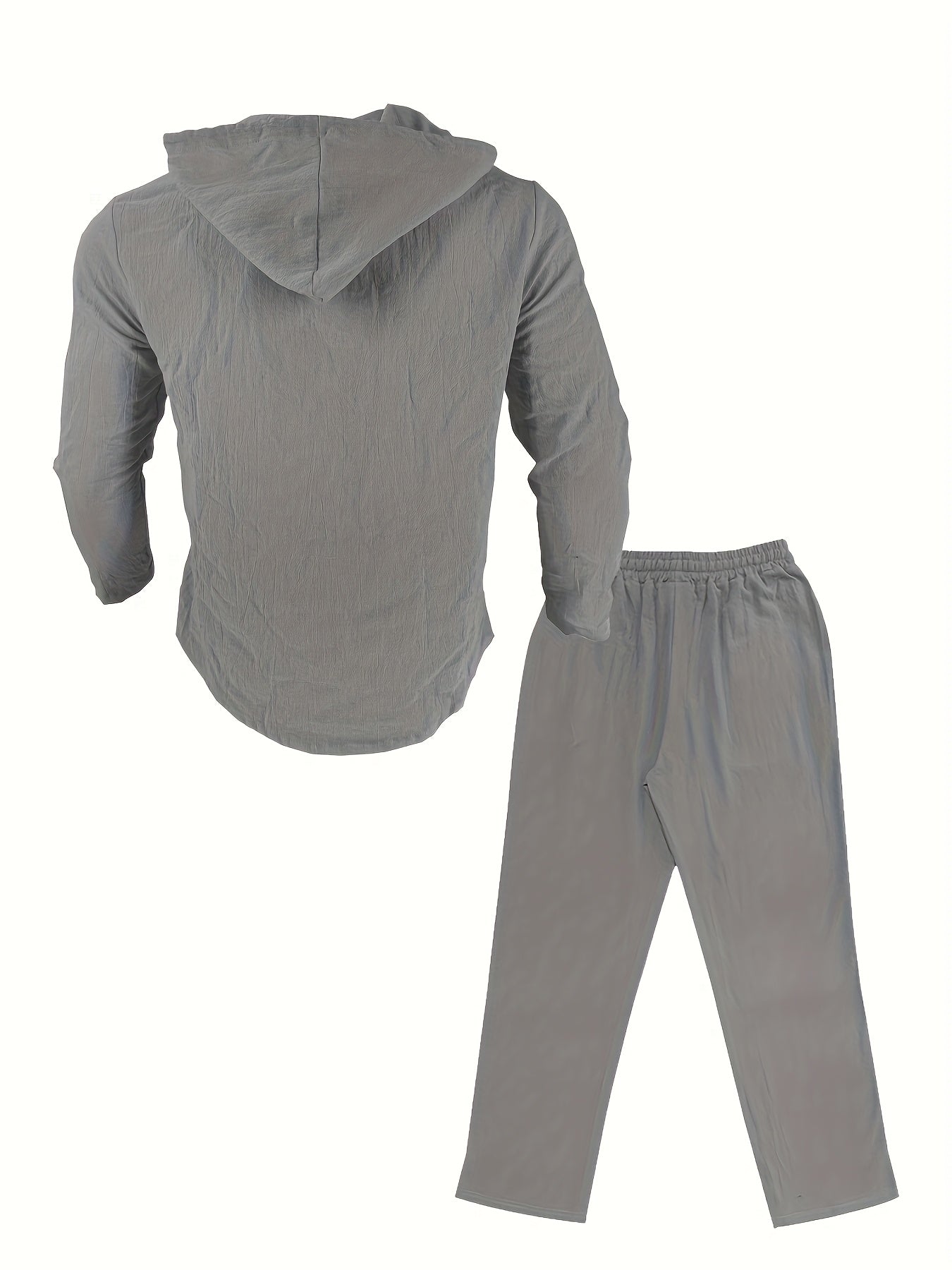 Blossom And Radiate Linen Mens Hooded Shirt And Pants Set