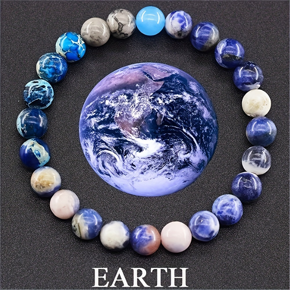 Blossom And Radiate Lapis Lazuli Cosmic Planet Bead Bracelet