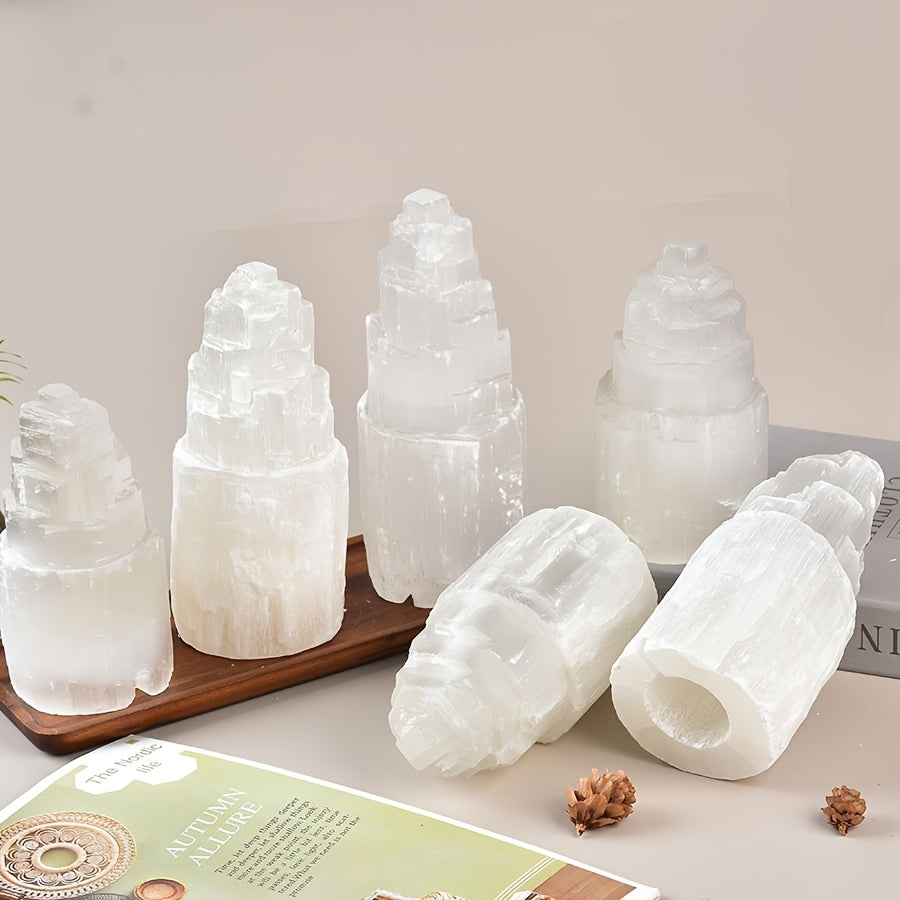 Blossom & Radiate Selenite Skyscraper Lamp With Dimmer