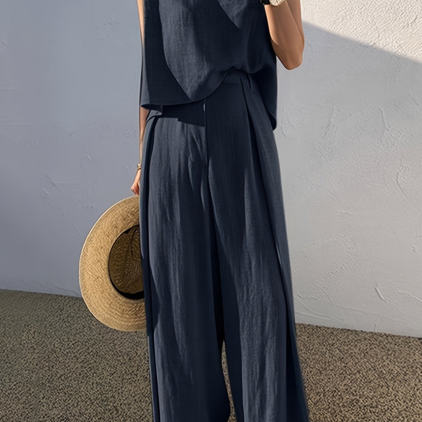 Blossom Radiate Spring Summer Sleeveless Top And Pants Set