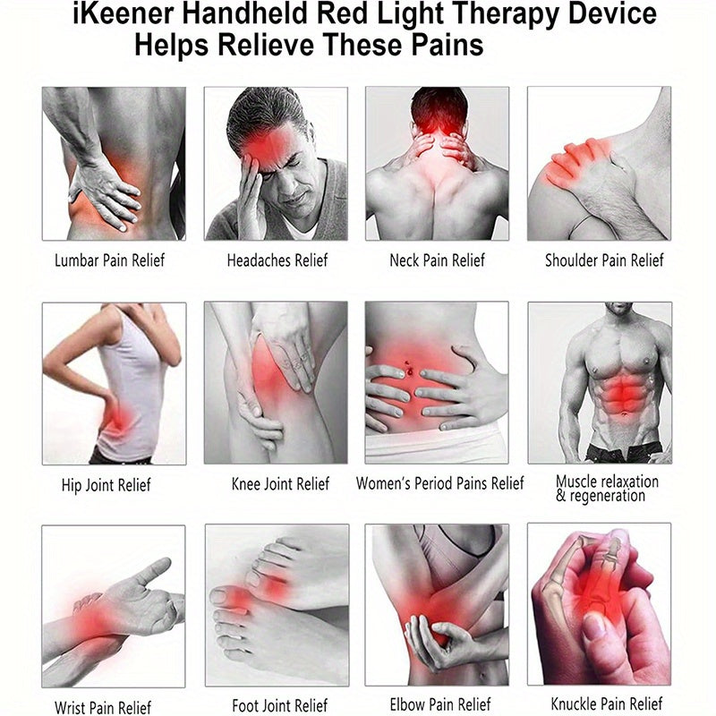 KTS Red Light Therapy Handheld Device 12x 650nm LEDs