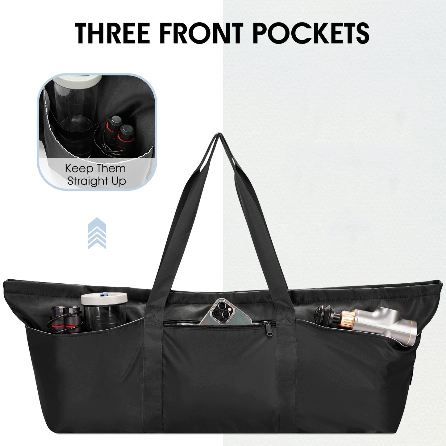 WANDF Yoga Mat Bag Holds Mats And Blocks