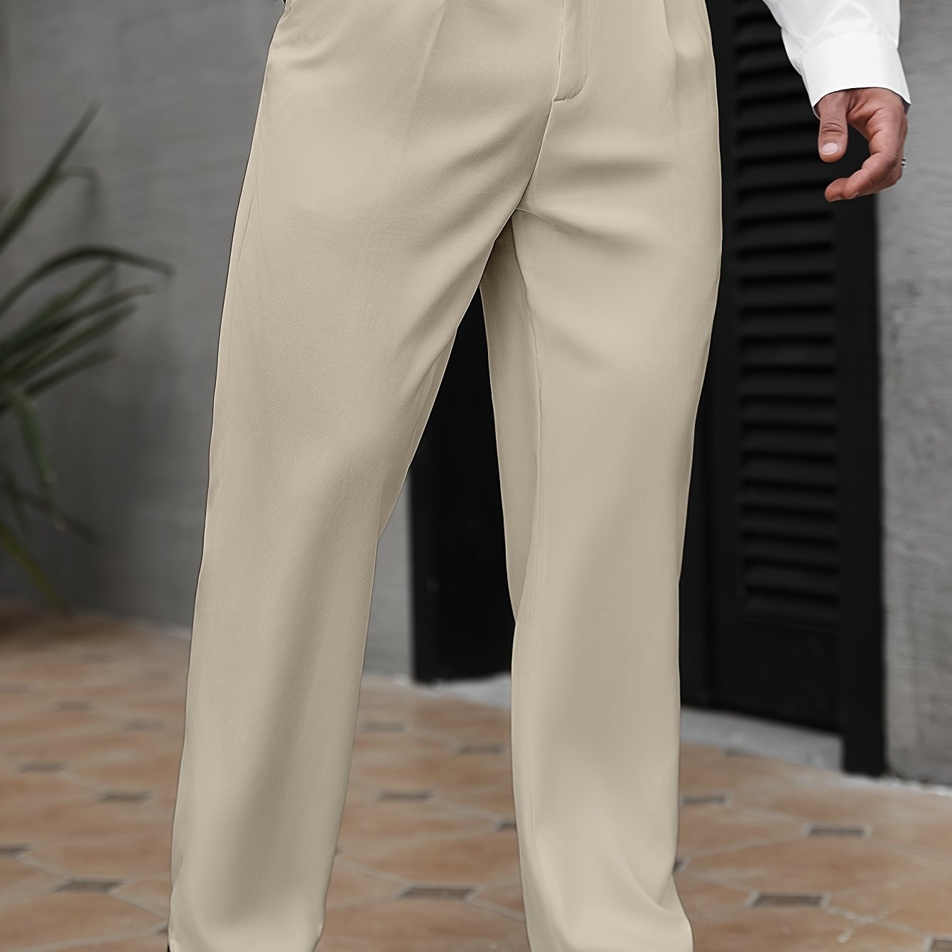Men's Lightweight Formal Dress Pants Straight-Leg For Spring And Fall