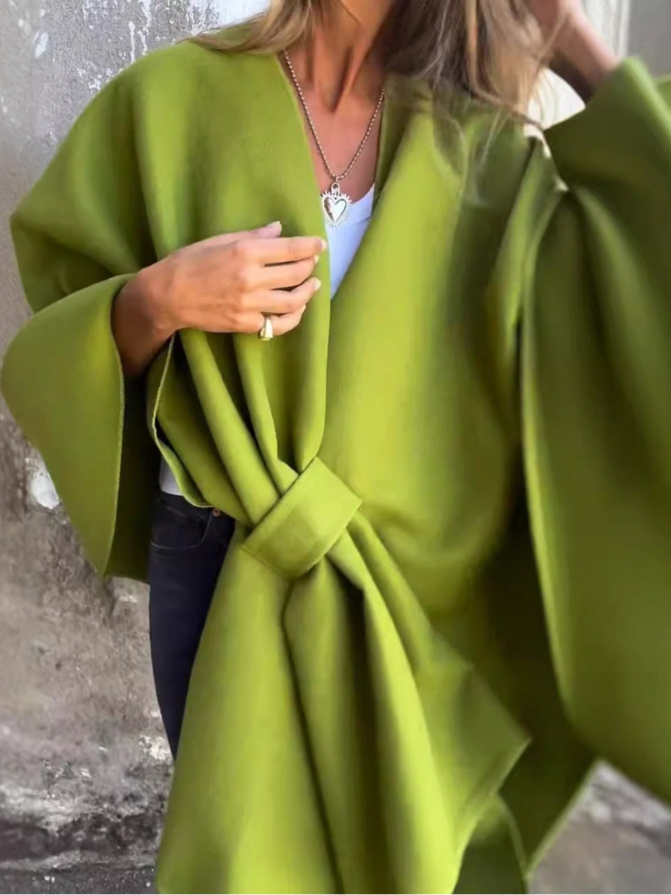 SCACTO Women Elegant Boho Cape Coat Soft Shawl Wrap