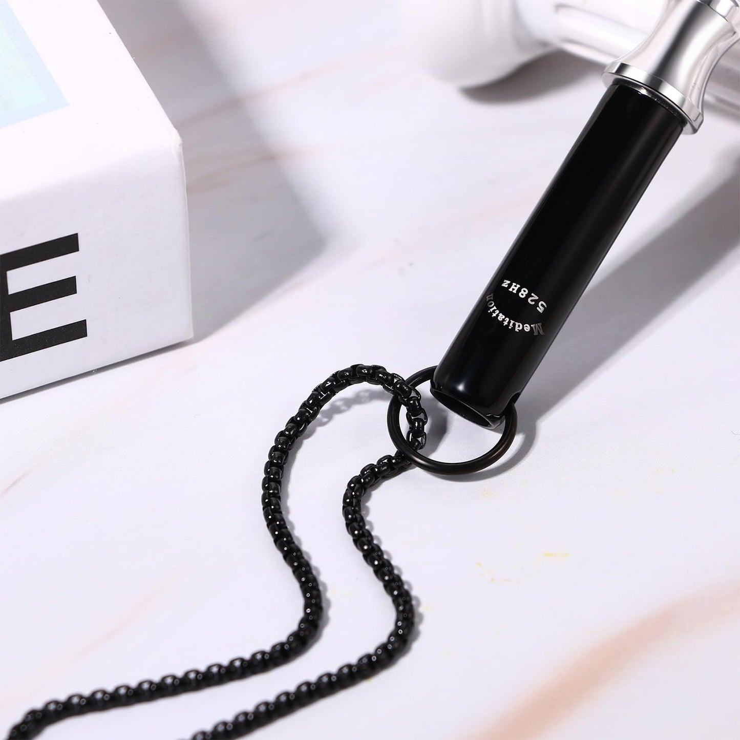 JewelryWe 528Hz Anxiety Necklace Stainless Steel Pendant