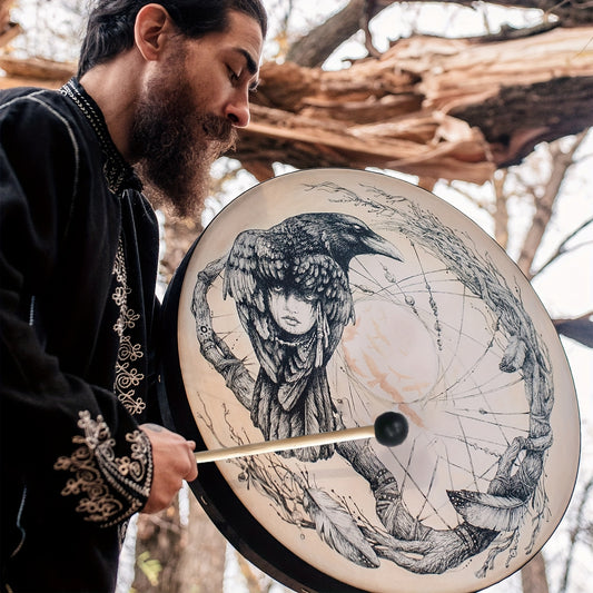 VMONKE Raven Shamanic Drum For Meditation And Spirit