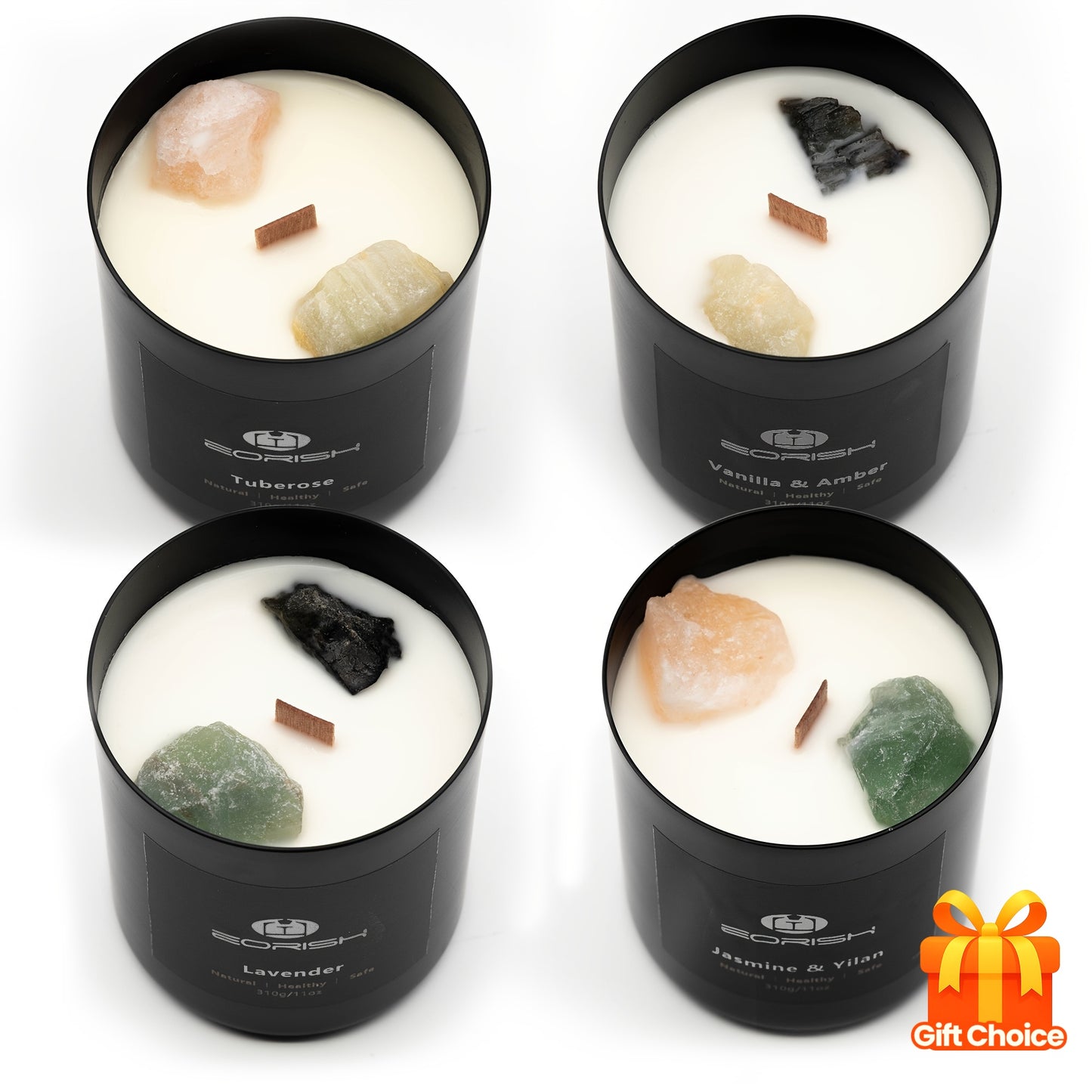 E EORISH 8 Piece Scented Crystal Candle Gift Set Deluxe