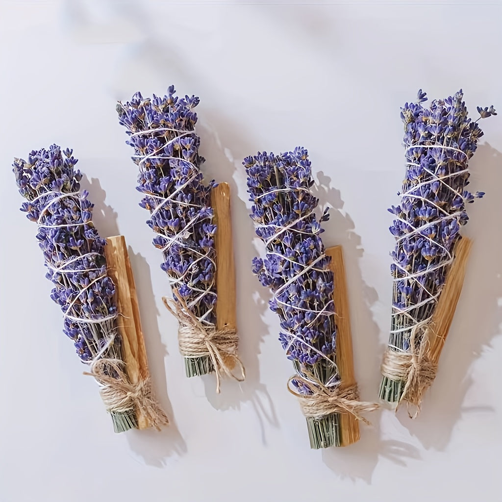 Lavender And Peruvian Holy Wood Handmade Bundled Sticks For Purifying Negative Energy And Home Decor