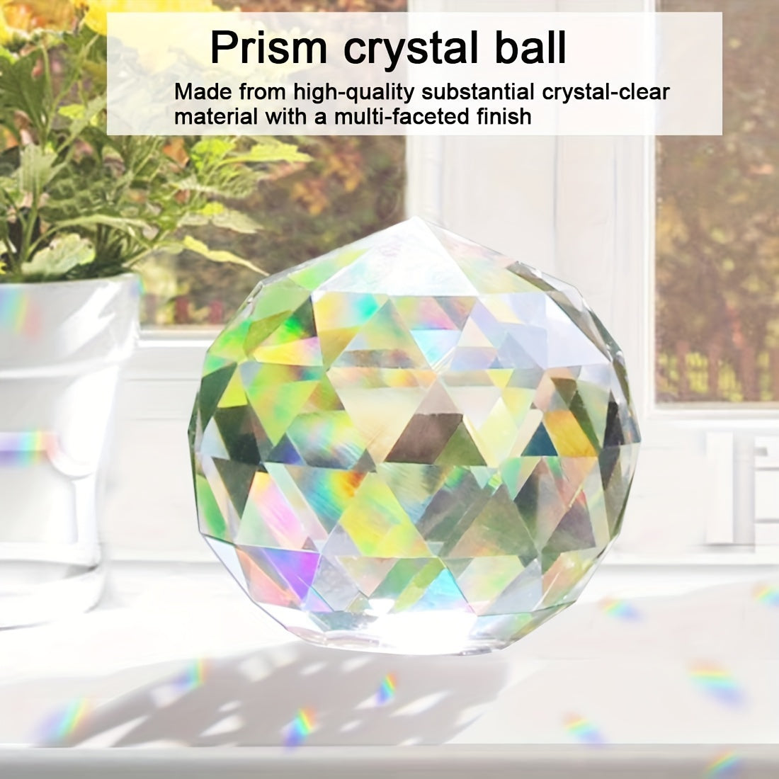 Blossom Radiate Crystal Glass Ball Rainbow Prism Home Decor
