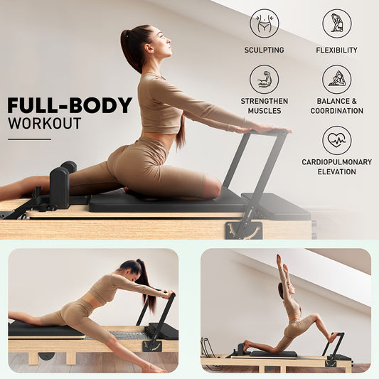 Wooden Pilates Exerciser for Full-Body Rehabilitation and Home Gym