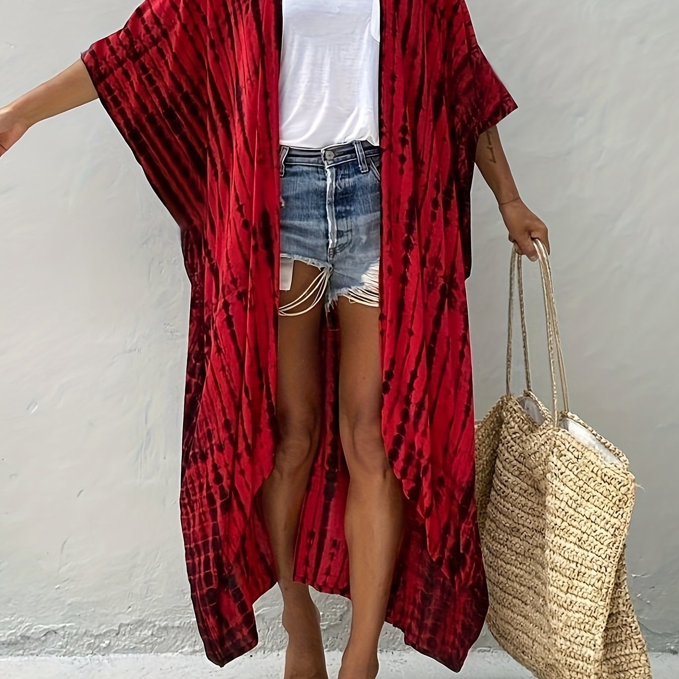 Women's Flowy Beach Chiffon Kimono Bikini Cover Up