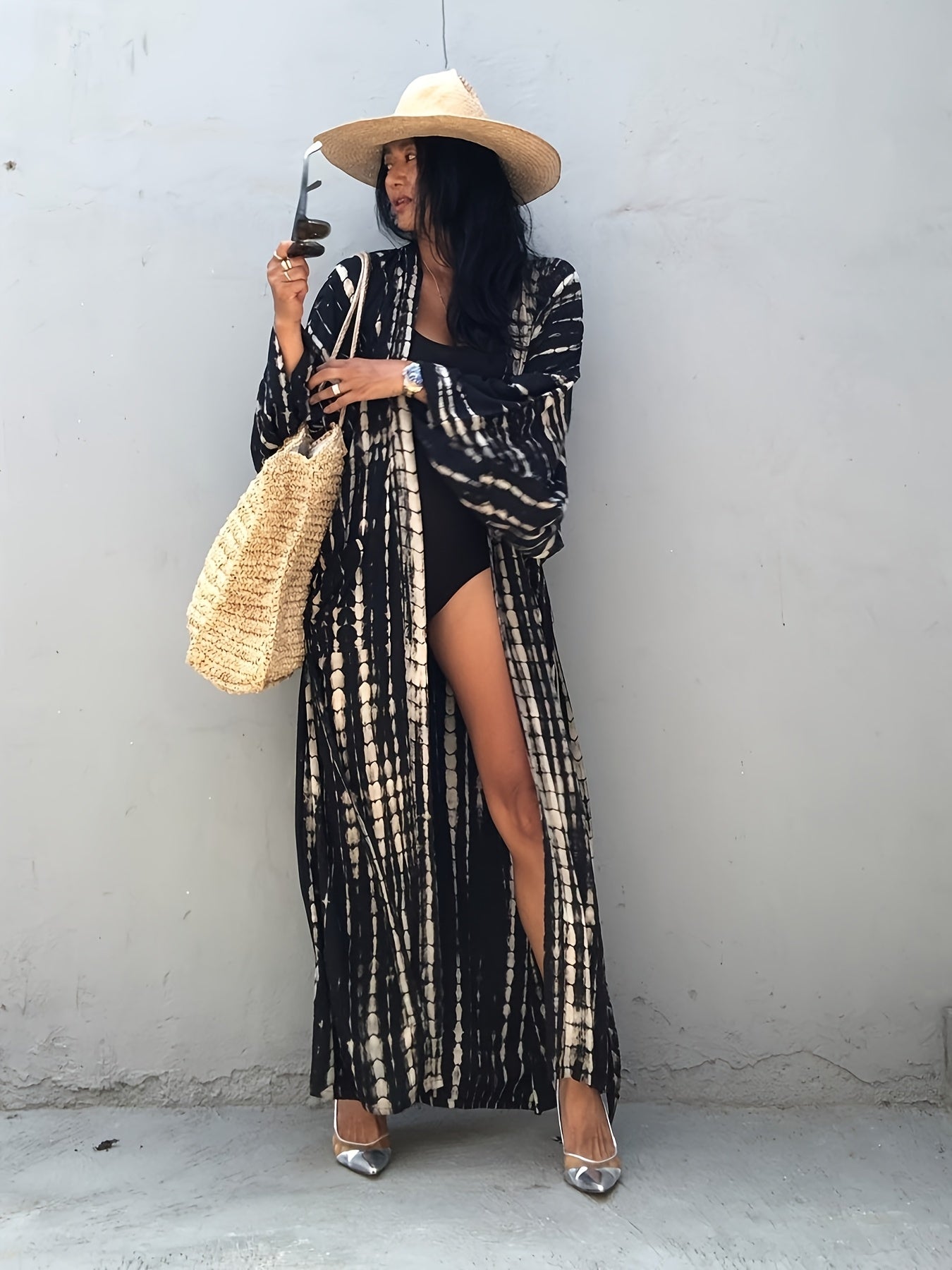 Blossom and Radiate Lacing Kaftan Boho Beach Cover Up