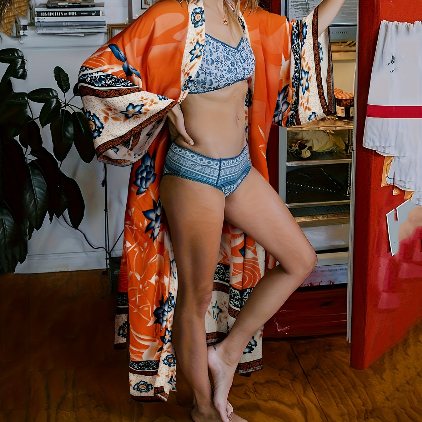 Blossom and Radiate Bohemian Beach Kimono Cover Up