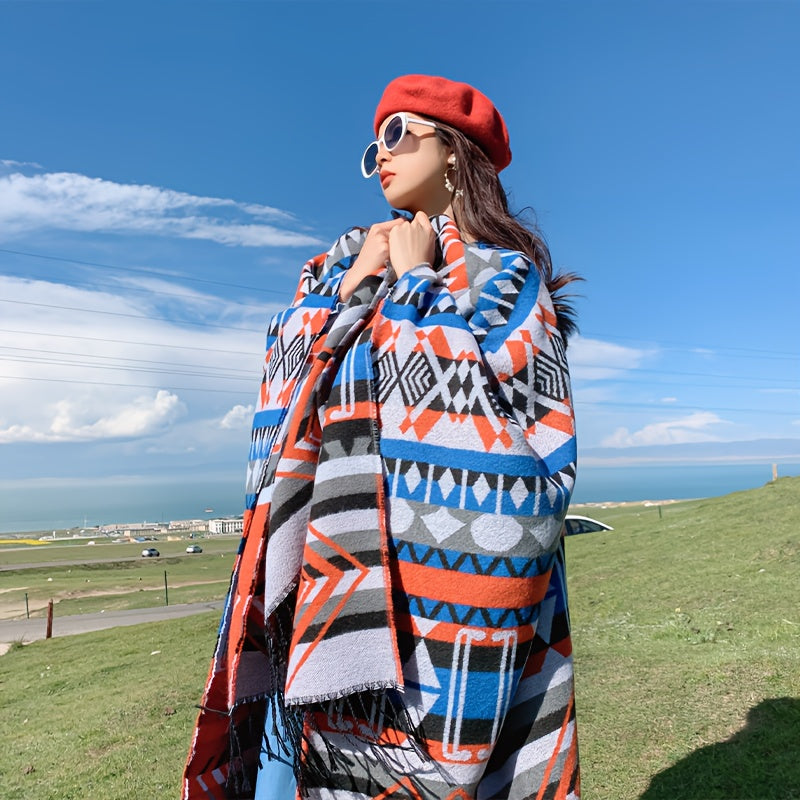 Ethnic Style Shawls and Hooded Cloaks for Autumn Winter