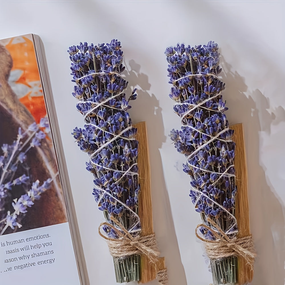 Lavender And Peruvian Holy Wood Handmade Bundled Sticks For Purifying Negative Energy And Home Decor