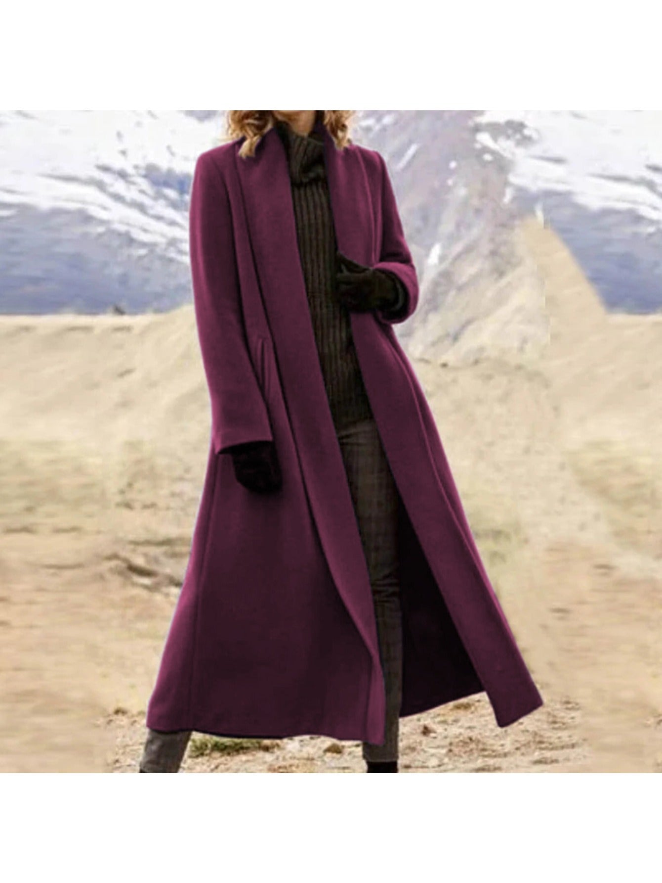 Women Extra Long Trench Coat Oversized Winter Outerwear