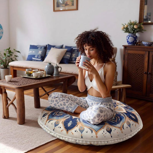 Round Meditation Cushion With Removable Washable Cover For Adults