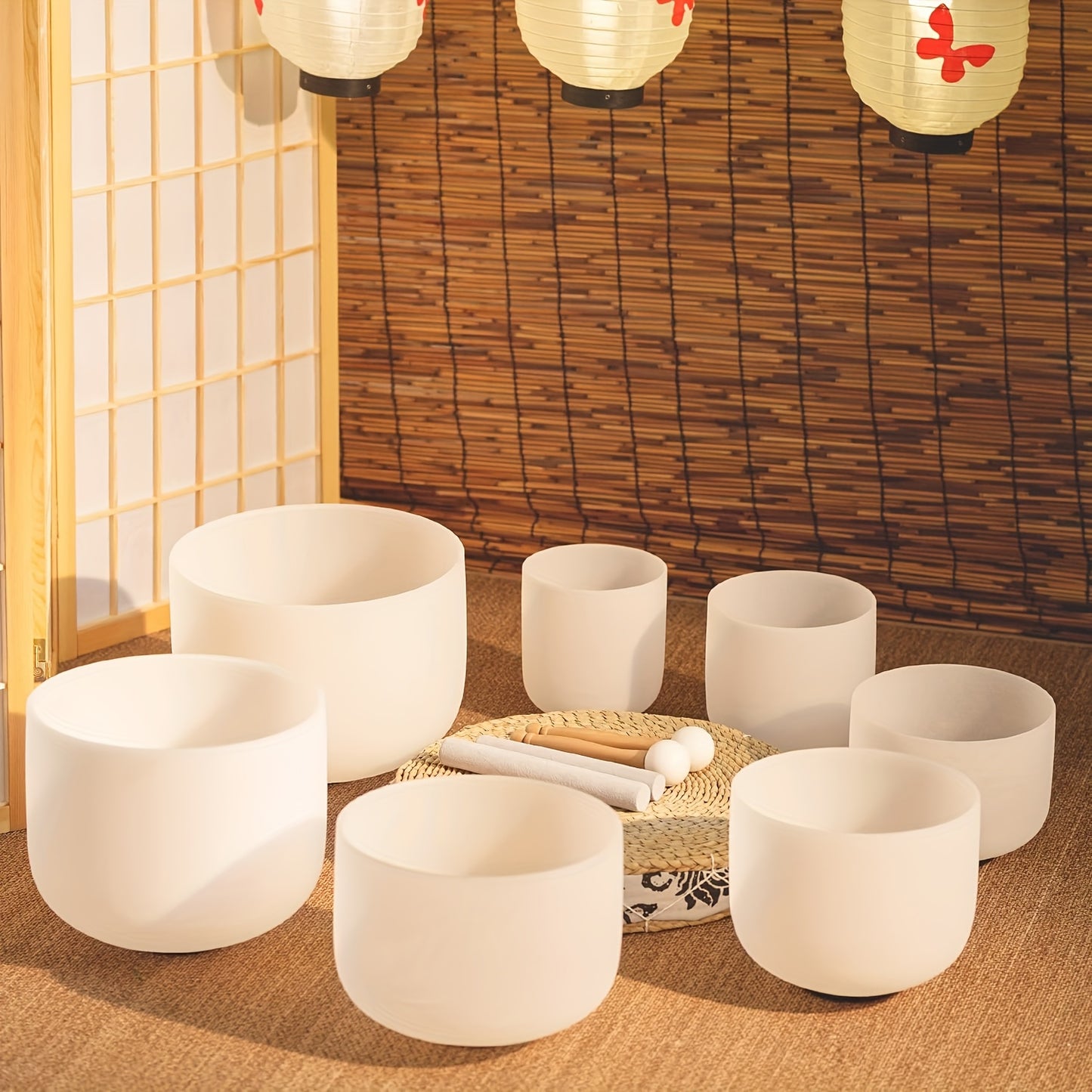 KVKA Crystal Singing Bowls Set Of 7 With Carry Bag