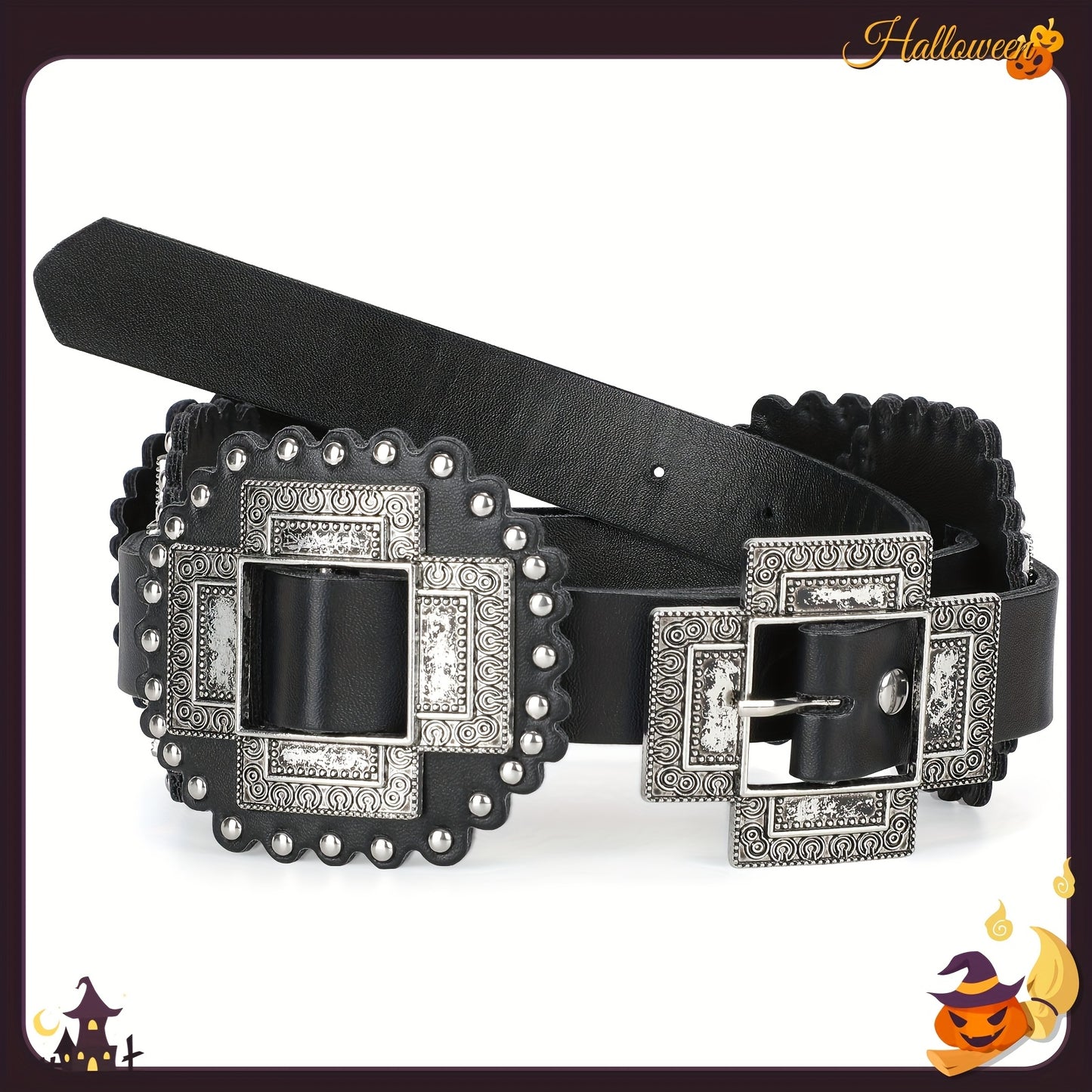 SUOSDEY Western Cross Buckle PU Belt For Women Fashion