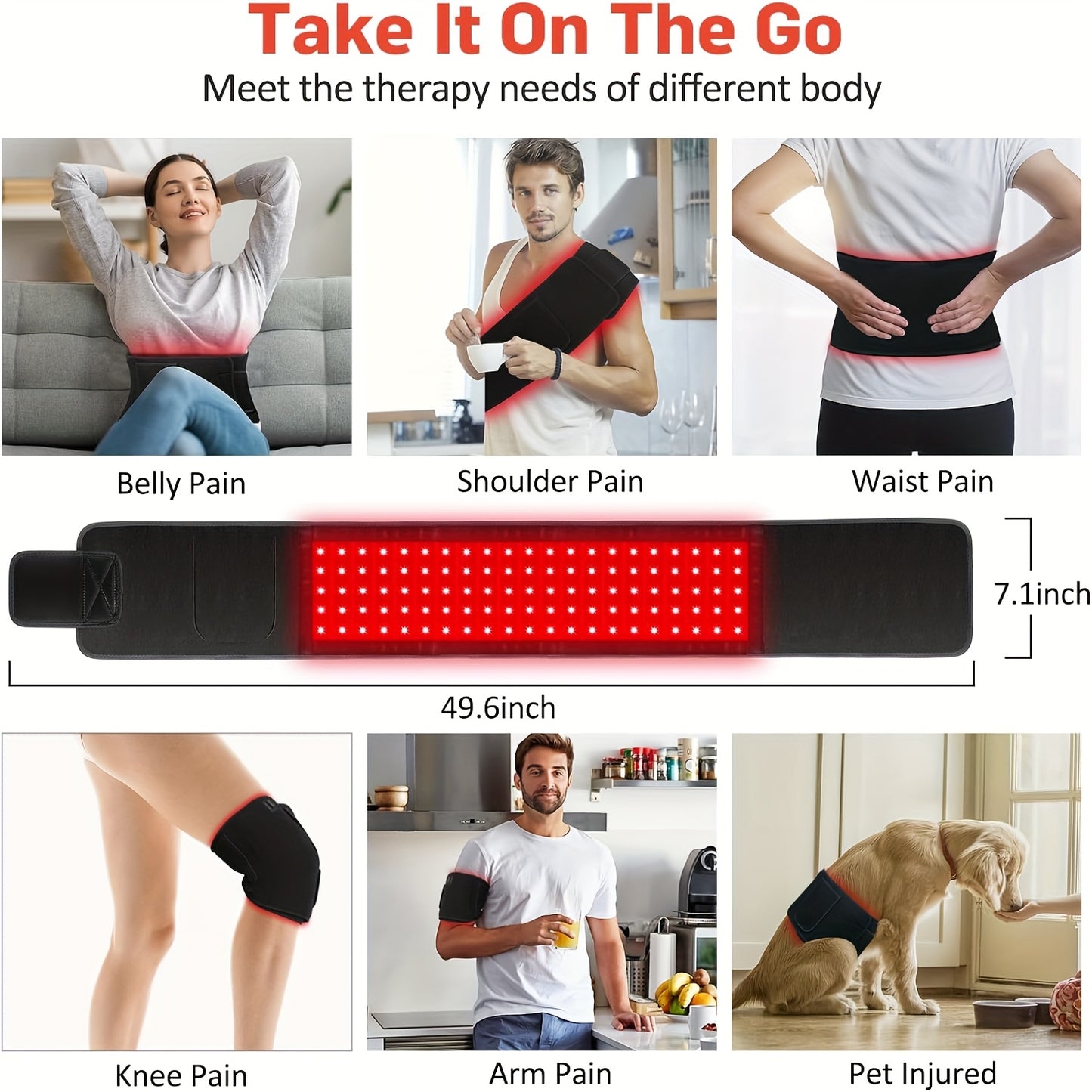 USUIELIGHT Red Light Therapy Belt 3in1 660nm 850nm Pro