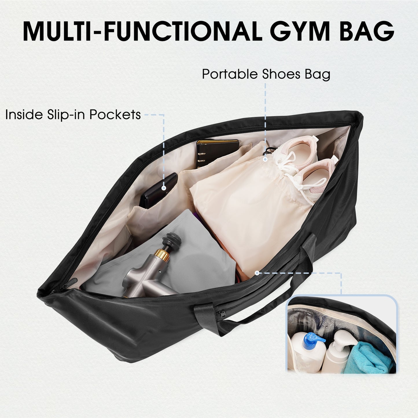 WANDF Yoga Mat Bag Holds Mats And Blocks