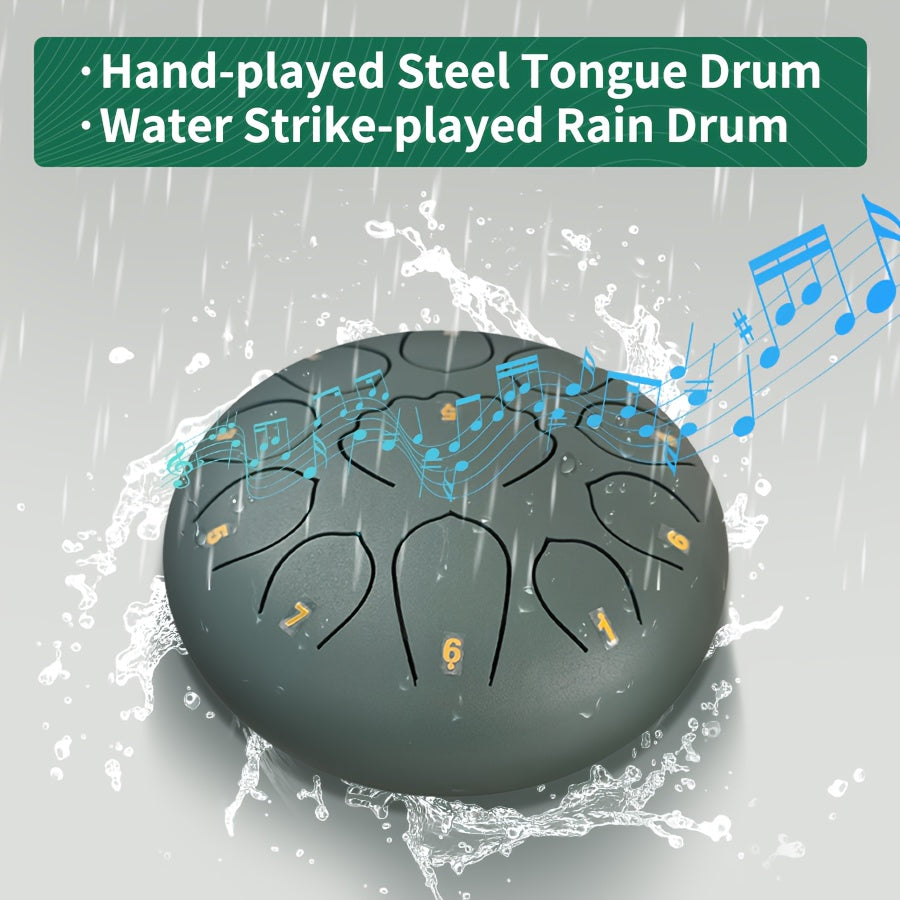 Rain Drum 11-Note Steel Tongue Drum For Yoga Meditation
