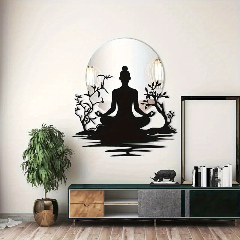 Zen Buddha Metal Wall Art Statue Chakra Decor Home Office