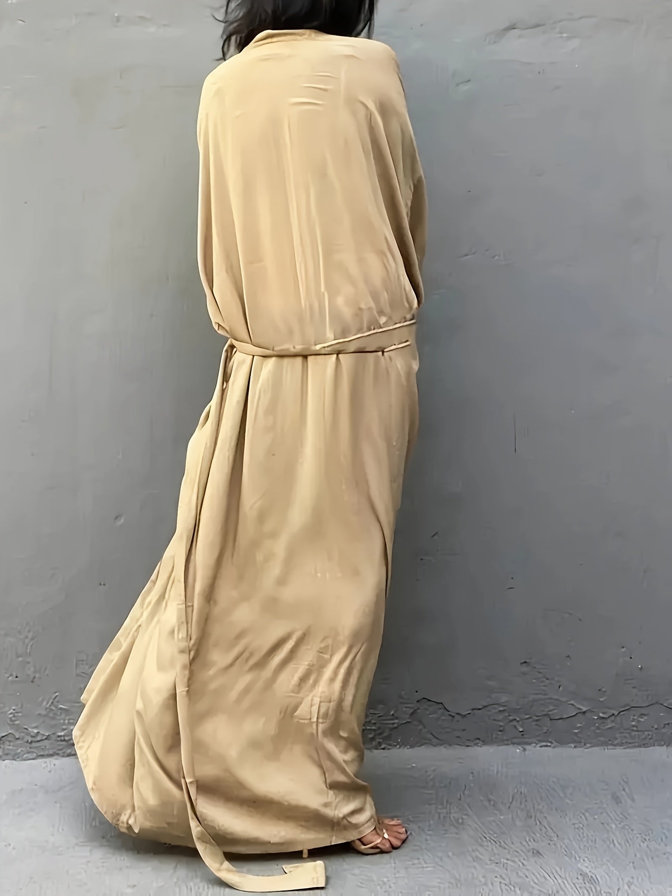 Boho Kimono Beach Coverup Robe With Belt For Casual Wear