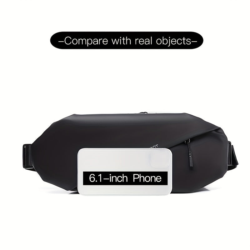 1pc Unisex Waist Bag, Crossbody Bag, Chest or Shoulder Pack - Lightweight Compact Design with Multiple Pockets, Adjustable Strap - for Travel, Gym, Commuting, Everyday Use - Men & Women (Black), Small Crossbody Bag, Outdoor A