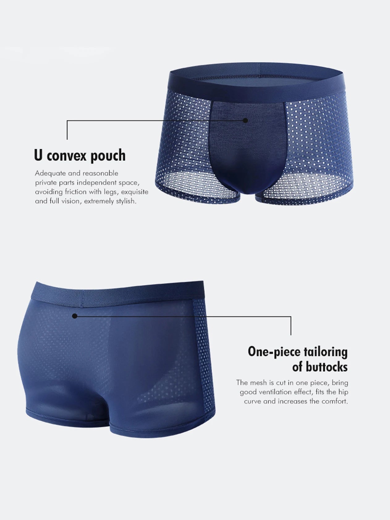 Briefs and Boxers Ice Silk Mesh Boxer Shorts For Men