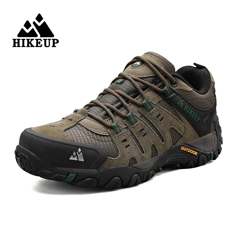 HIKEUP Men's Hiking Shoes Suede Leather Outdoor Trekking