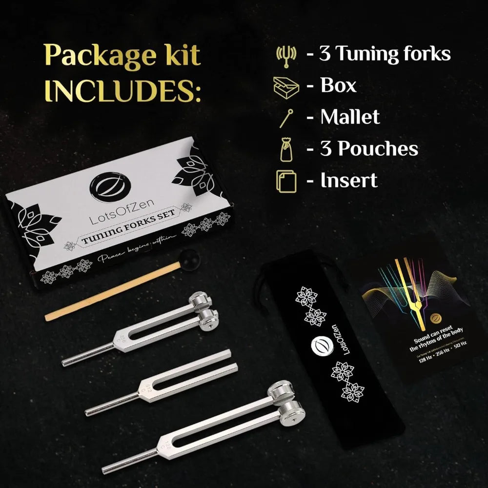 Tuning Forks for Healing Set 128Hz 256Hz 512Hz Yoga Therapy