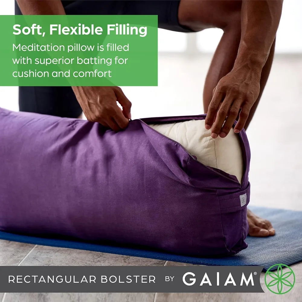 Yoga Bolster Long Rectangular Meditation Pillow Restorative