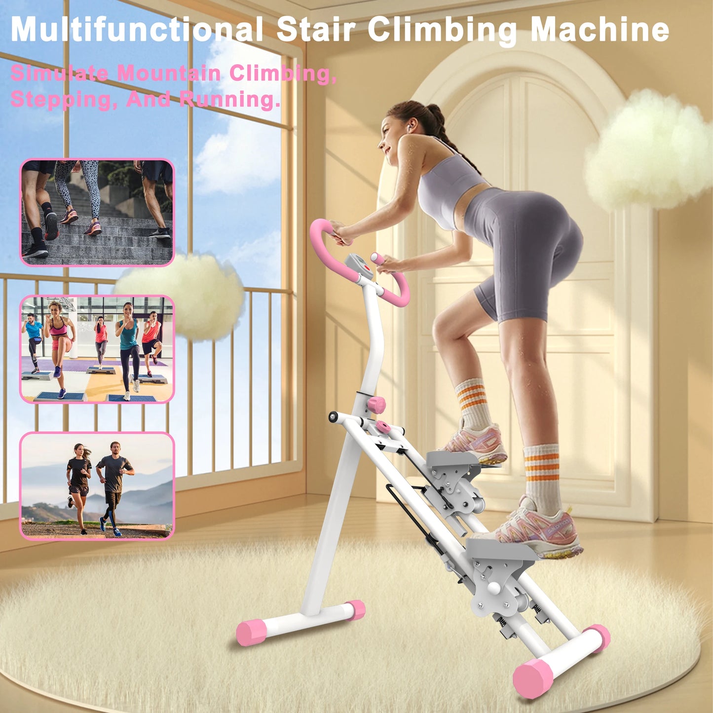 Stair Stepper Climber With Handlebar For Full Body Workout