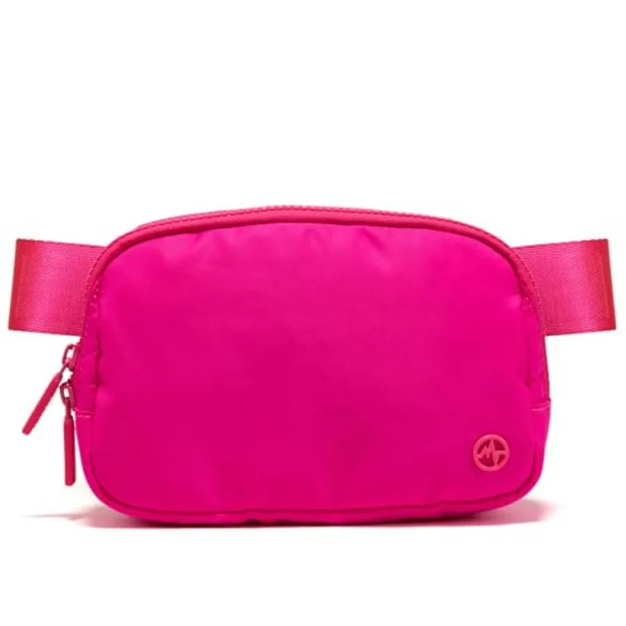 Two Way Zipper Fanny Pack Nylon Belt Bag for Women