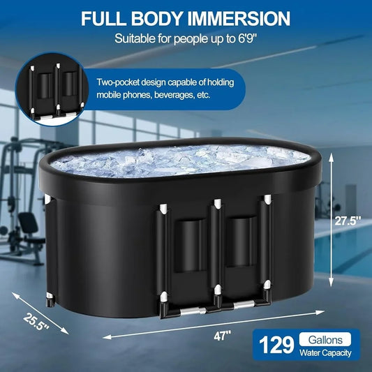 XMSJ Portable Ice Bath Tub Cold Plunge With Durable Cover