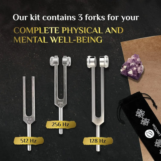Tuning Forks for Healing Set 128Hz 256Hz 512Hz Yoga Therapy