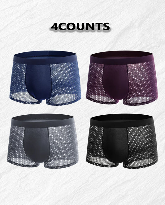 Briefs and Boxers Ice Silk Mesh Boxer Shorts For Men