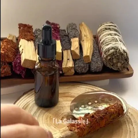 Sandalwood Incense Set With Fresh Flowers Abalone Shell