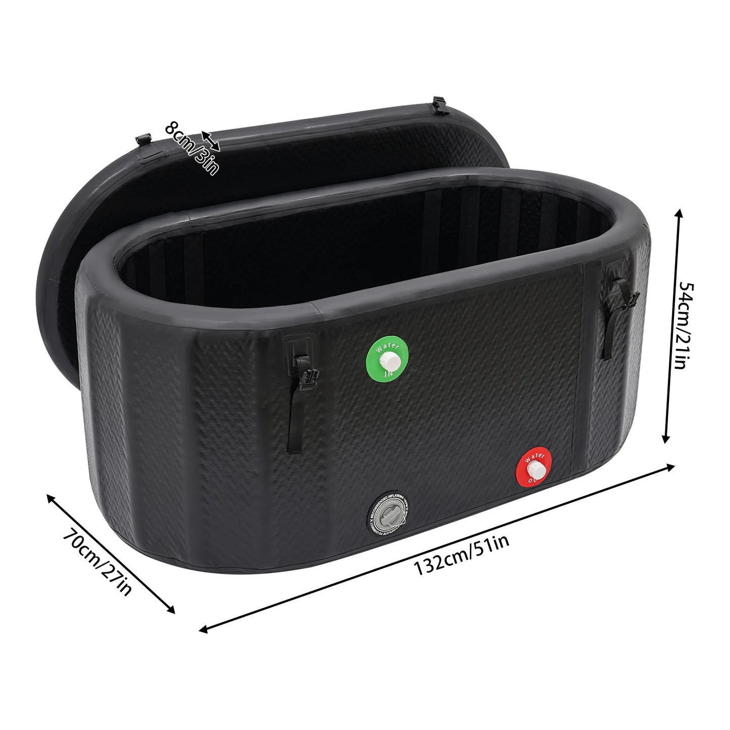 High-concerned Inflatable Bathtub 275L Oval Ice Bath For Athletes