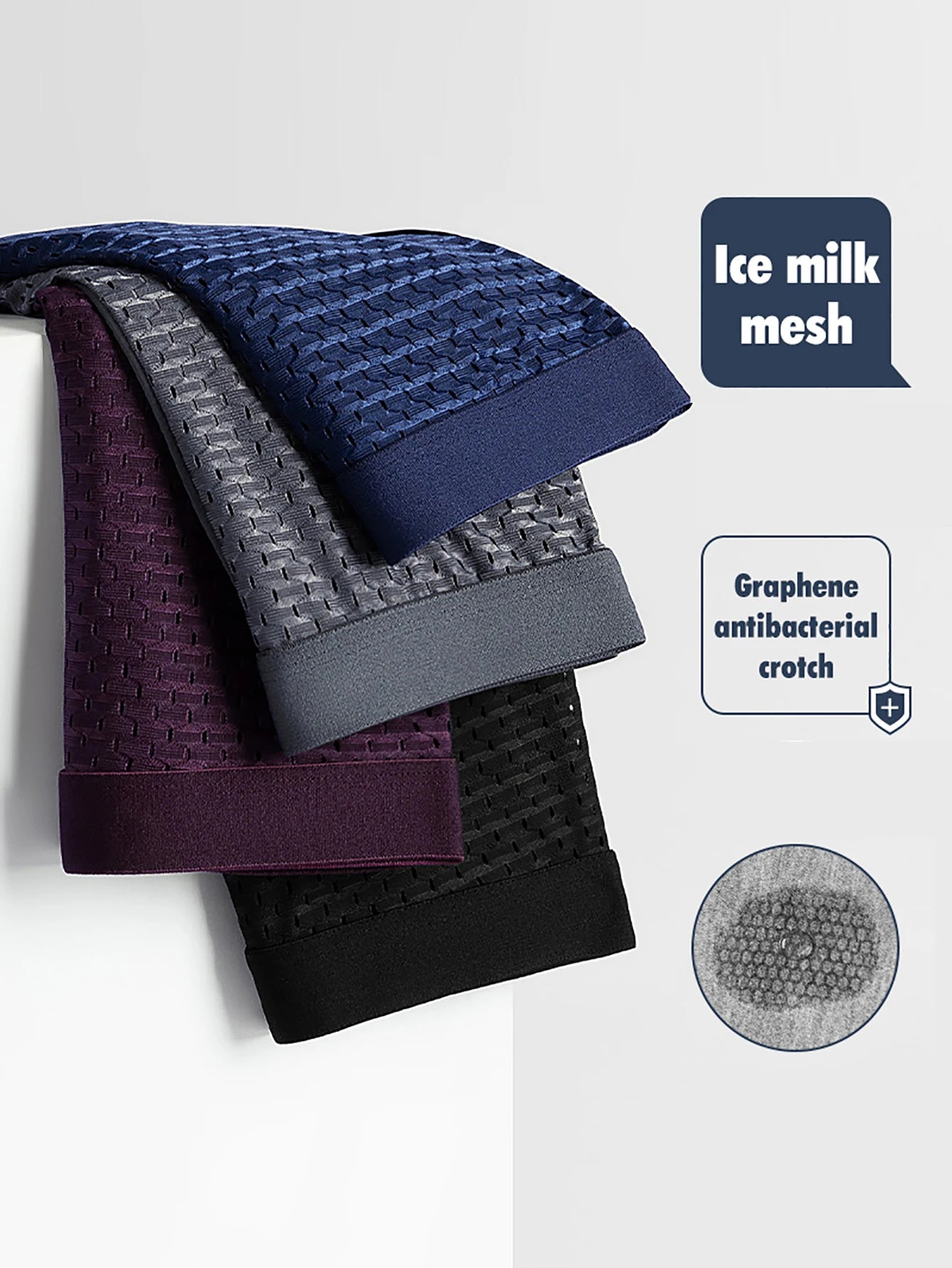 Briefs and Boxers Ice Silk Mesh Boxer Shorts For Men